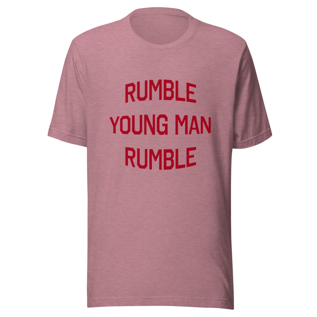 Rumble Young Man Rumble Muhammad Aliinspired Unisex Tshirt Red Text