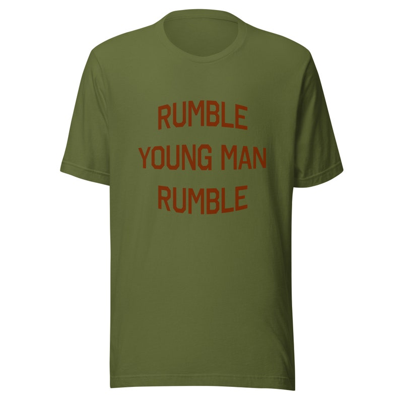 Rumble Young Man Rumble Muhammad Aliinspired Unisex Tshirt Brown Text