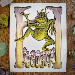 Hobgoblin Giclée Art Print: Fantasy Folklore Illustration (8x10)