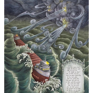 El Edmund Fitzgerald - Impresión de arte Giclée (11x14 pulgadas)