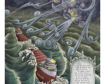 The Edmund Fitzgerald - Giclée Art Print (11x14 Inches)
