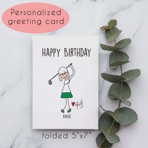 Carte d'anniversaire de golf, carte pour un ami, carte pour golfeur, sac de golf rose, maman golfeuse, anniversaire important, 30e, 40e, 50e 60e, 70e, amour du golf