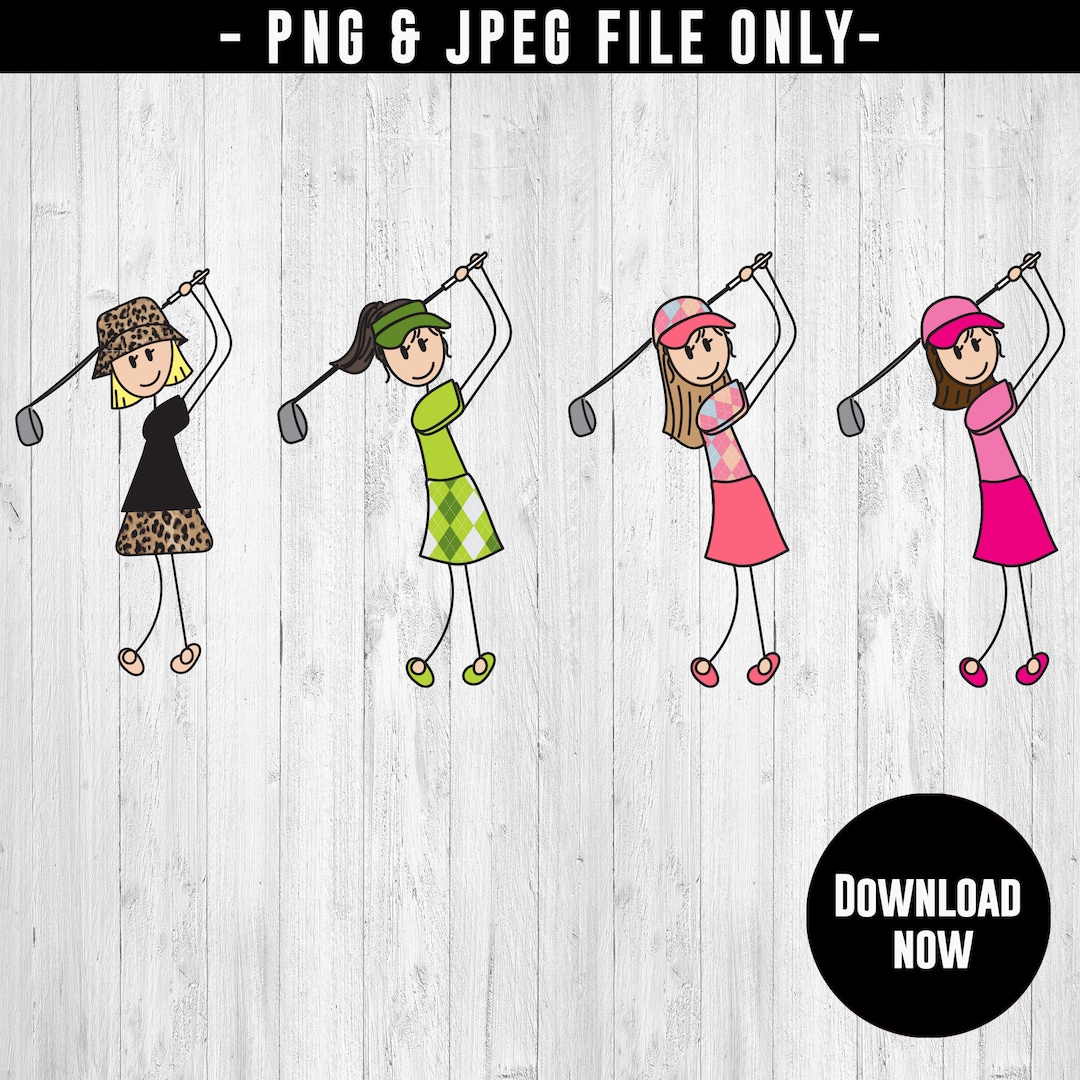 Golf Foursome, Stick Figure, Cute Golfer, Golf Saying, PNG, JPEG, SVG ...