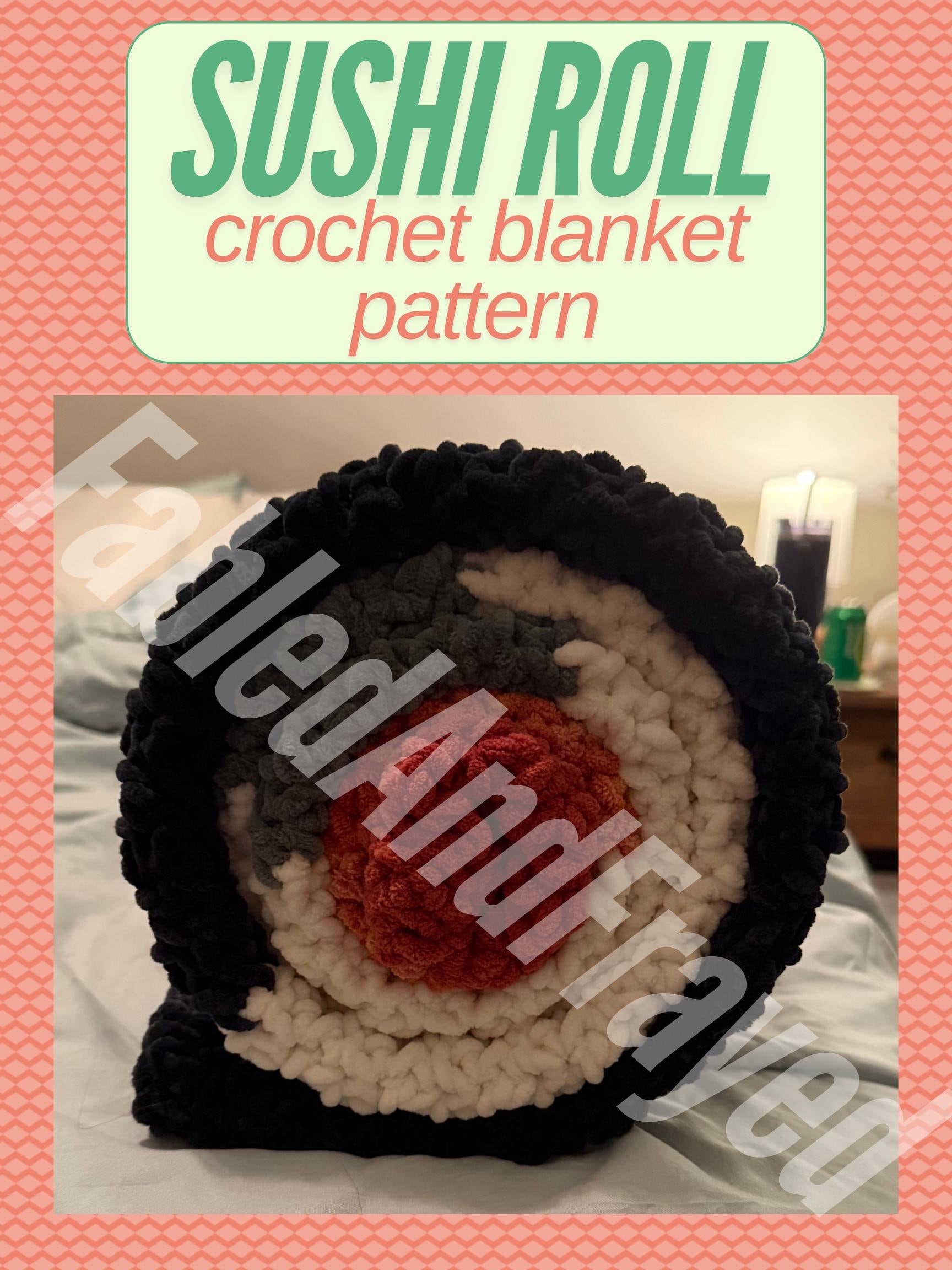 Sushi Roll Crochet Blanket