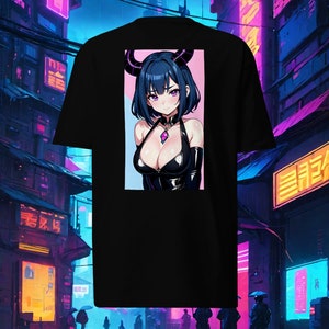 Blue Succubus Waifu Full Front Design, Anime, Manga, Otaku, Graphic, Japanimation, Comfortable, Exclusive, Unique, Apparel, Quality, Trendy
