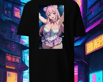 Kawaii Waifu Hug T-Shirt: Anime Manga Grafik-T-Shirt