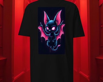 Neon Fledermaus Halloween Tee: Gruseliges Grafik Shirt