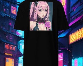 Rosa Succubus Waifu Death Kanji-Rückseiten-Design mit SentienceGeneration Kanji-Vorderseiten-Logo
