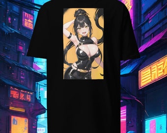 Anime Waifu T-Shirt: Golden Eye Manga Girl Grafik Tee
