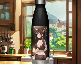 Rentier Waifu Edelstahl Flachmann: Anime Manga Geschenk