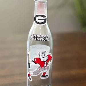 Retro UGA Georgia Championship 2021 Football National Champions Custom Cola Bottle FREE & FAST SHIPPiNG
