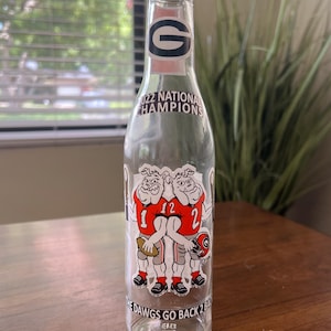 Retro Old School UGA Georgia Championship 2022 Undefeated Back to Back Football National Champions Custom Cola Bottle FREE & FAST SHIPPiNG