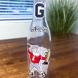 Retro UGA Georgia Championship 1942 National Football Champions Custom Cola Bottle FREE & FAST SHIPPiNG