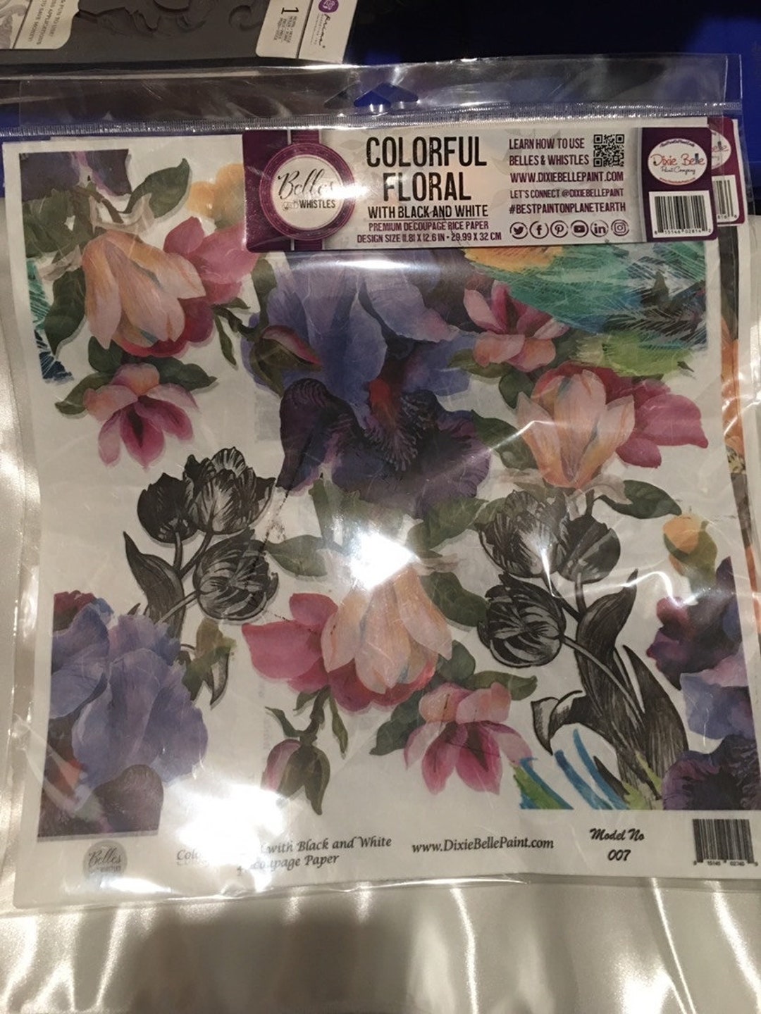 Dixie Belle Colorful Floral Rice Decoupage Paper Etsy