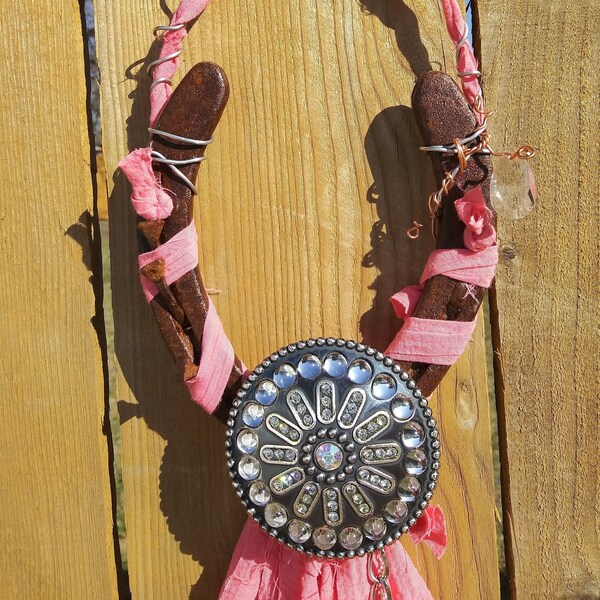 Pretty in Pink Horseshoe Wall Hanging