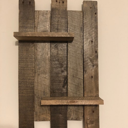 Weathered outlet reclaimed wood shelf