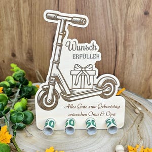 Geldgeschenk E-Scooter / E-Roller, Bargeld- Gutschein - Wunscherfüller / 18 Geburtstag / Kommunion / Konfirmation