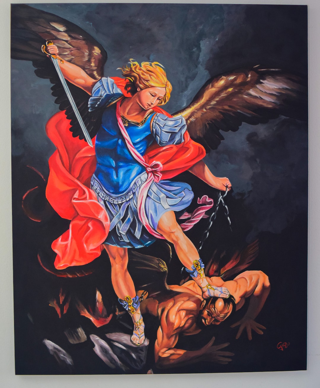 St Michael Archangel Painting Etsy Il 1080xN.4106035894 O4xg