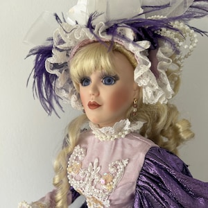 Vintage Franklin Mint | Violet in the Snow | Maryse Nicole Collection | 1990&#39;s Franklin Heirloom Collection | Rare | Hard to Find HTF
