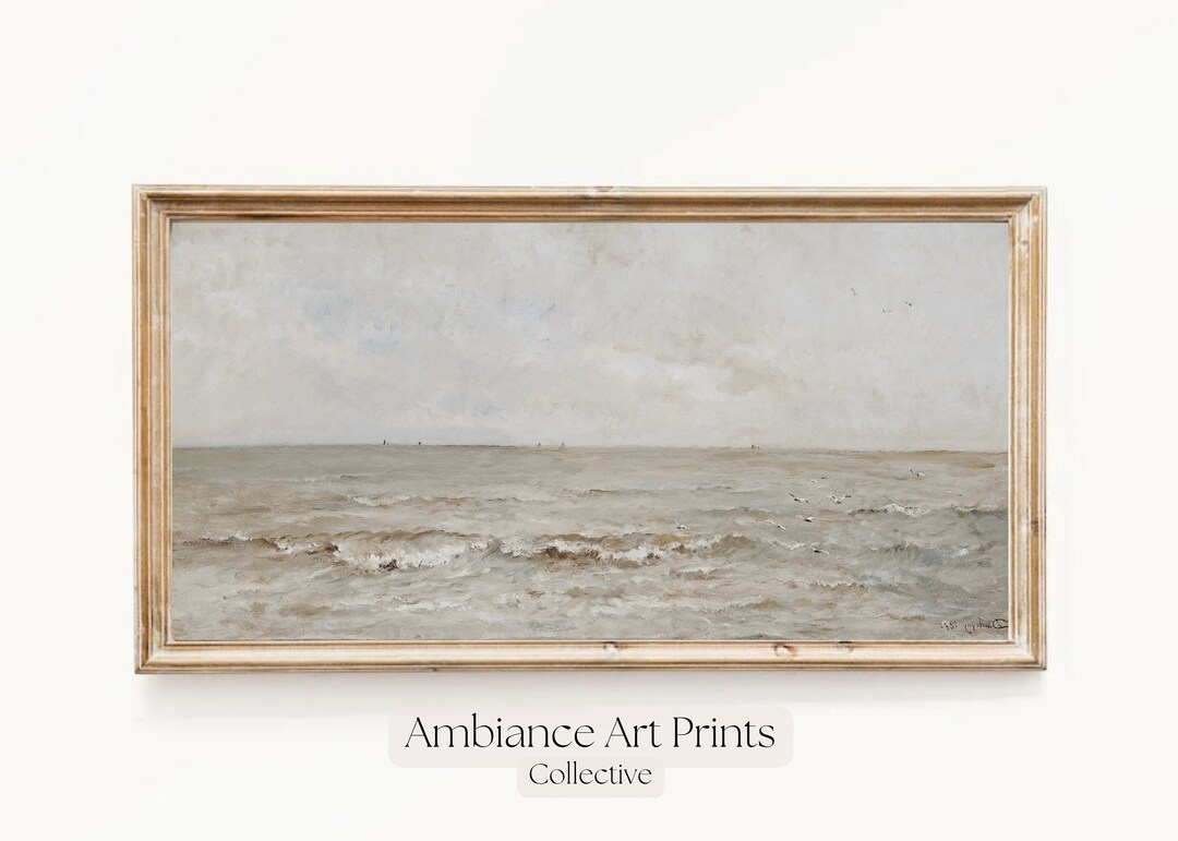Long Landscape Painting Wall Art Panoramic Seascape Oil Painting Narrow