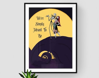 Jack and Sally Wall Print