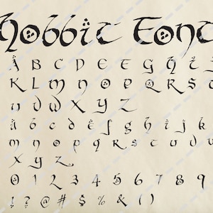 Fuente El Hobbit TTF SVG PNG Descarga instantánea