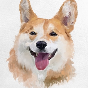 Pet Portrait Custom and Personalized | Hand Painted Original Painting | Dog Portrait From Photo Cat Portrait | Original Watercolor Portrait