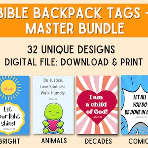 Bible Backpack Blessing Tags Master Pack - Digital Download