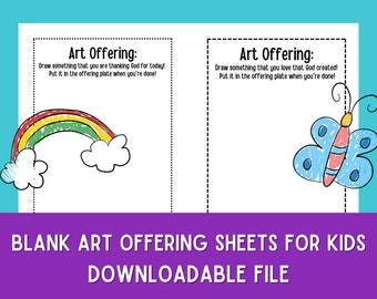 Blank Art Offering Cards for Kids Worship