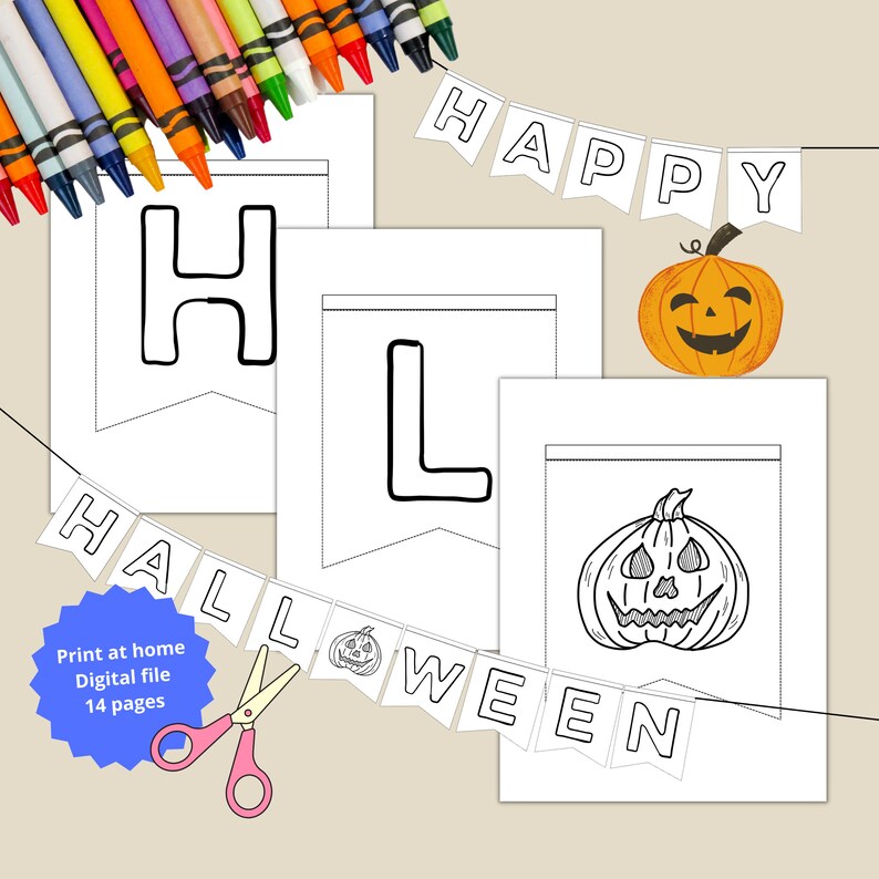 DIY Halloween Sign / Coloring / Digital File. Printable - Etsy