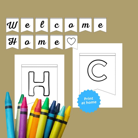 Diy Welcome Pattern Welcome Home Banner Diy Paper Template Etsy