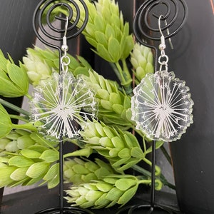 Dandelion Puff Wish clear acrylic dangle earring’s