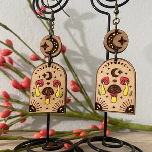 Celestial Mushroom Arch Double Drop earrings