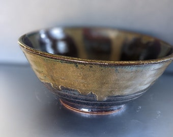 Black and Bronze Handmade Pottery Bowl