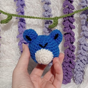 Hops the Crochet Stress Frog - Stress Ball Pop-able Eyes - Frog Toy -Handmade Fiber Art