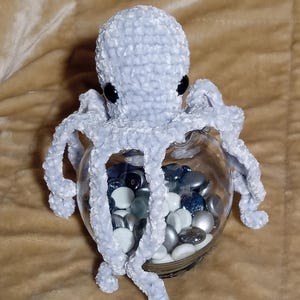 Posiden&#39;s Sea the Crochet Octopus - Crochet Velvet Light Blue Octopus or Squid