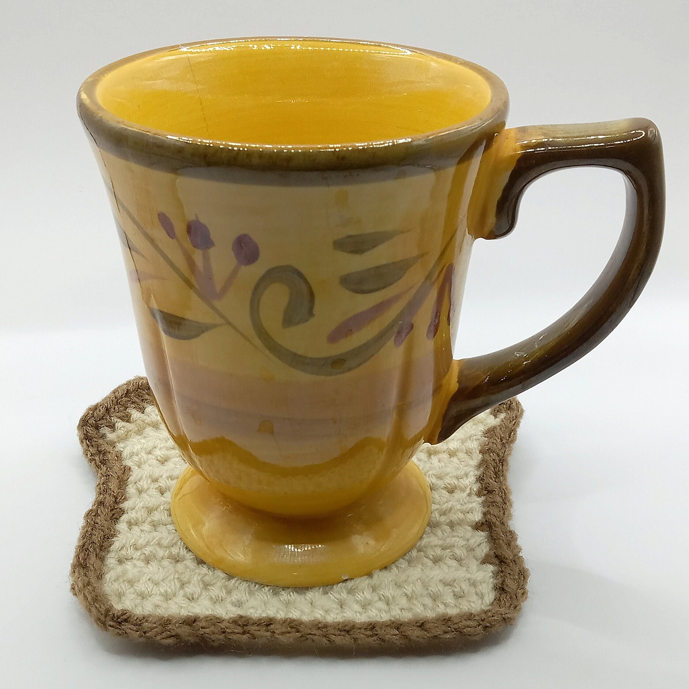 Crochet Toast, Jam, and Butter, Coaster Set Set of Eight Crochet