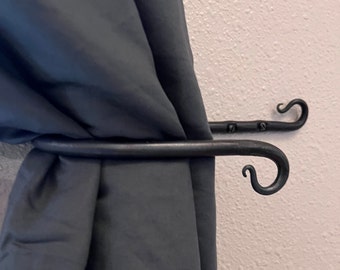 Hand Forged Curtain Holdback, Blacksmith Made Tieback