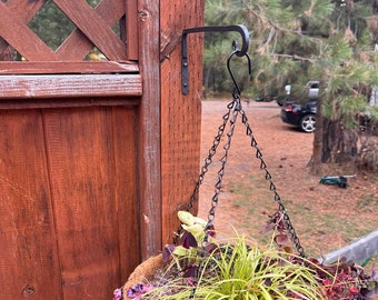 Hand Forged Plant or Basket Hanger for Plant, Basket, Lanterns. Blacksmith Made.