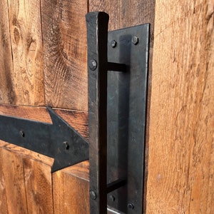 Hand Forged Barn Door Handle, Blacksmith Made, Heavy Iron Handle