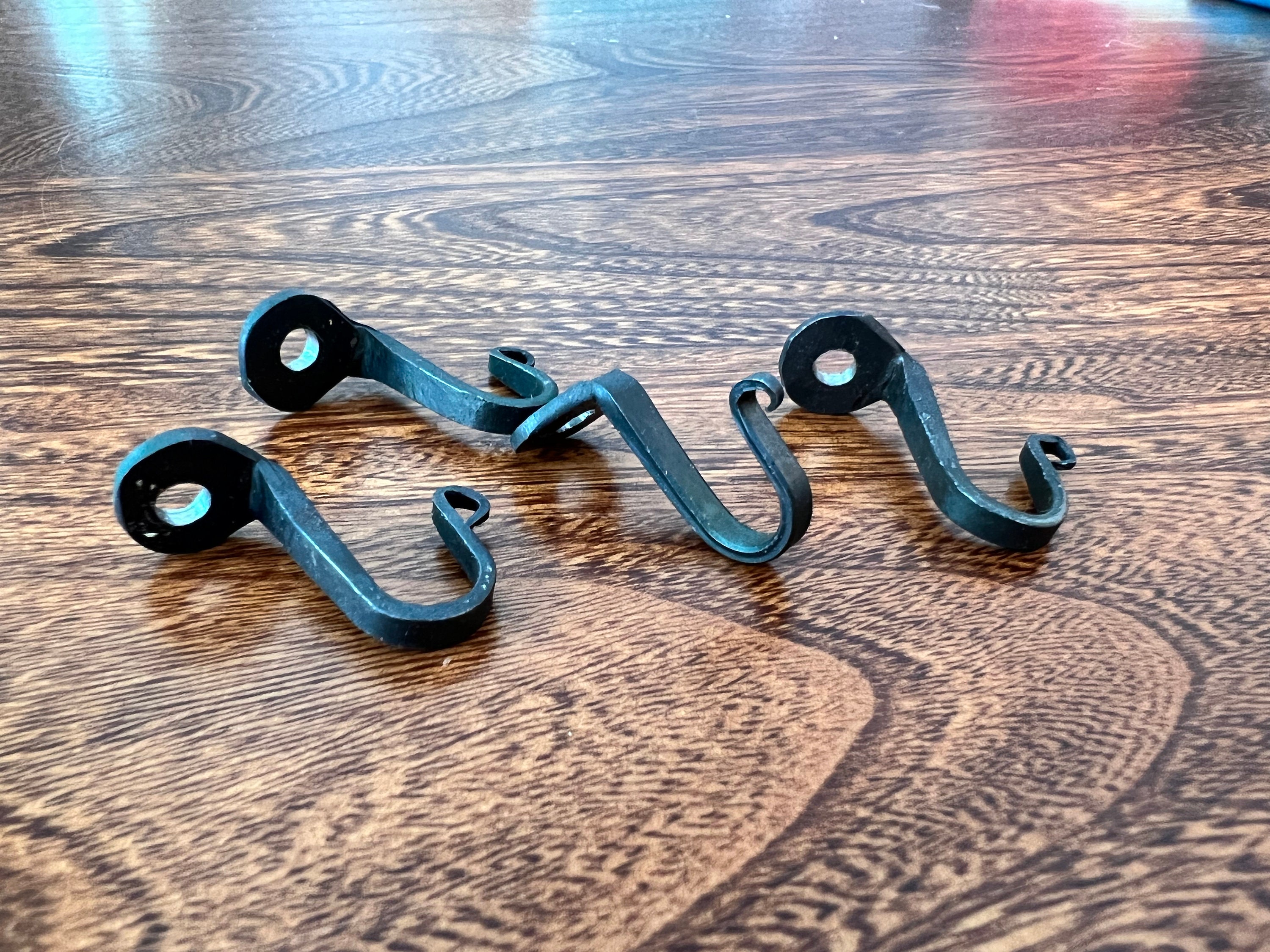 Hand Small Under Counter Hooks Blacksmith Made From Etsy