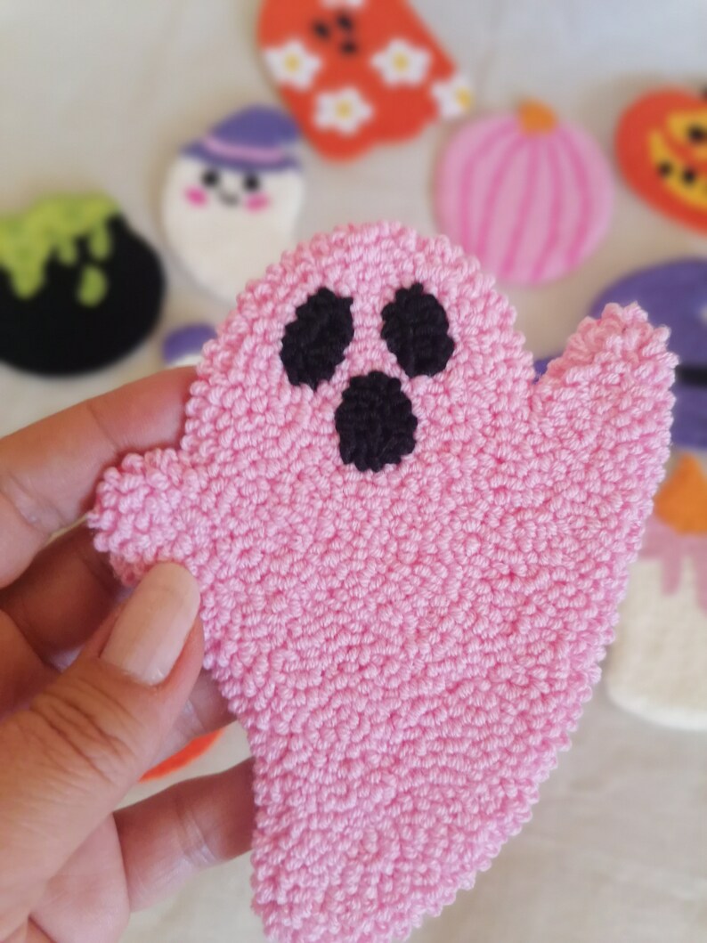 cute pink ghost coaster