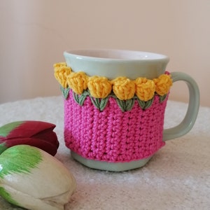 Crochet mug cozy, Mug sleeve, Coffee lovers gift, Knitted mug cozy, Mothers day gift, Knit cup holder, Mother Daughter gift,gift for grandma