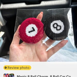 Custom magic 8 ball car coaster set, Pool Player Gifts, Handmade Punch needle coaster. immagine 15