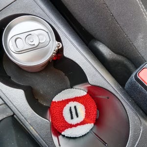 Custom magic 8 ball car coaster set, Pool Player Gifts, Handmade Punch needle coaster. immagine 9