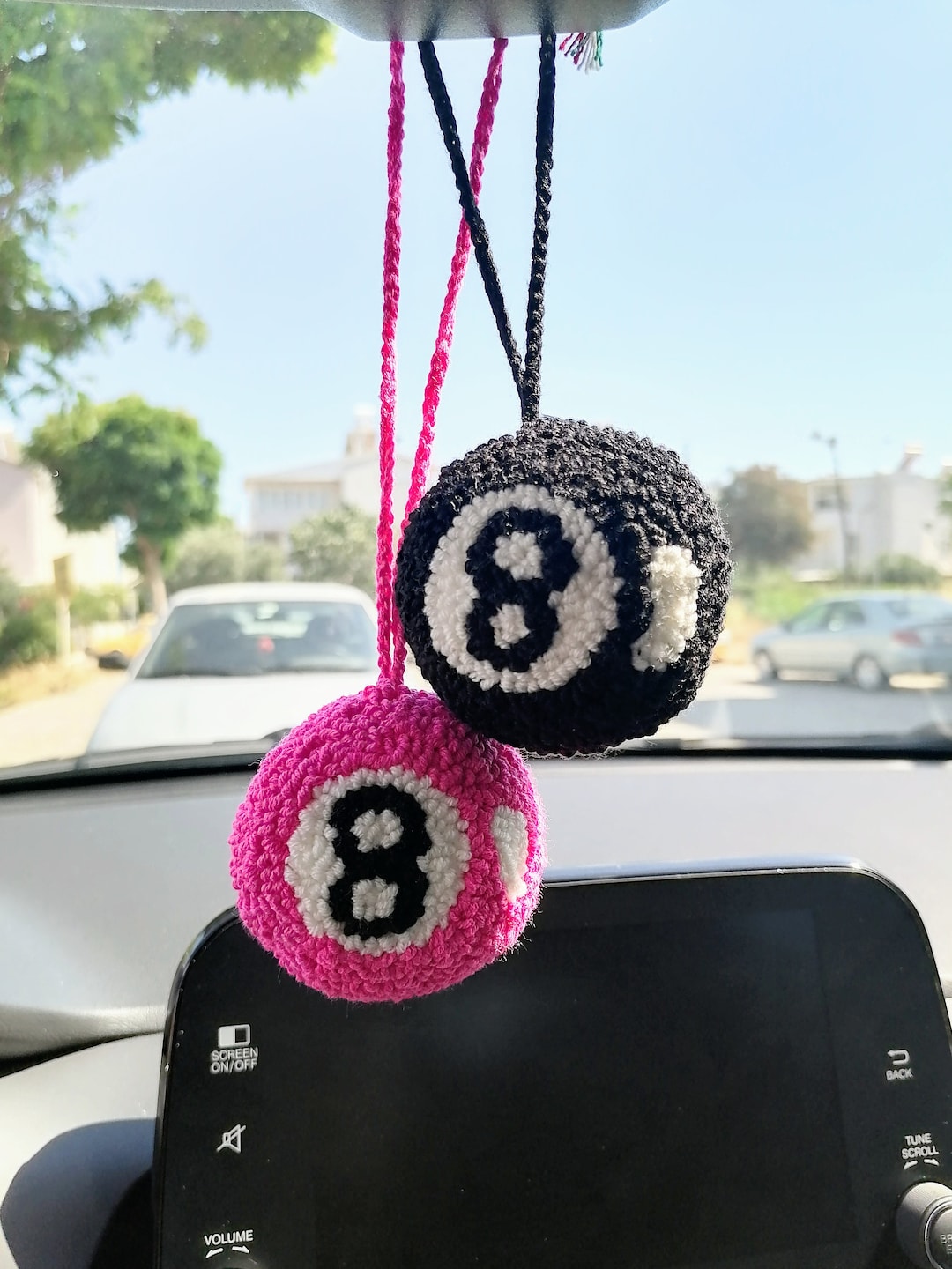 Magic 8 Ball Car Mirror Hanger: Pink Car Accessories, Billiard