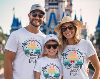 Disney T-shirt familievakantie 2026, Disney-shirt, stijlvolle Disney-kindershirts voor gezinsvakanties, aangepaste Mickey-T-shirts