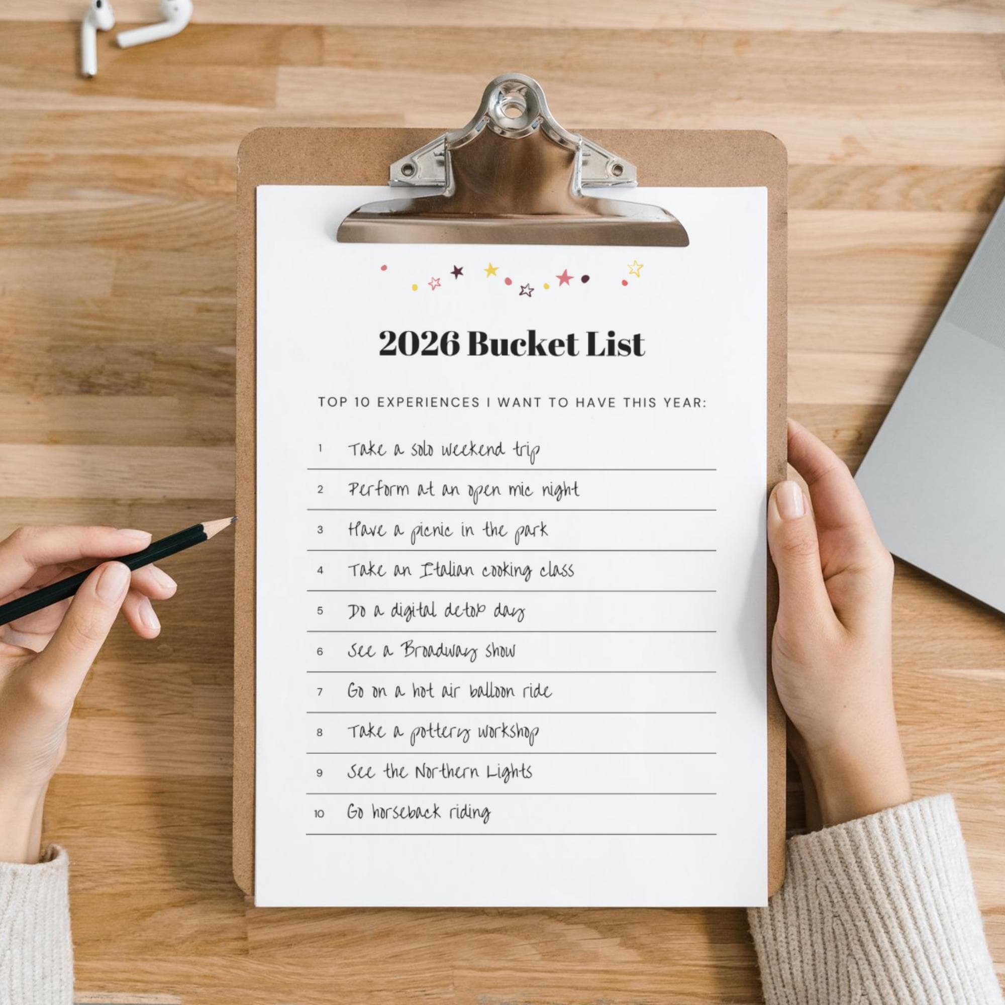 2026 Bucket List Printable PDF Planner, New Year's Resolutions List ...