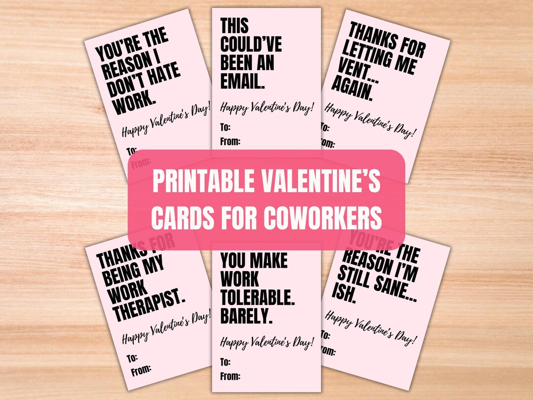 Funny Printable Valentine's Day Cards for Coworkers, Workplace ...
