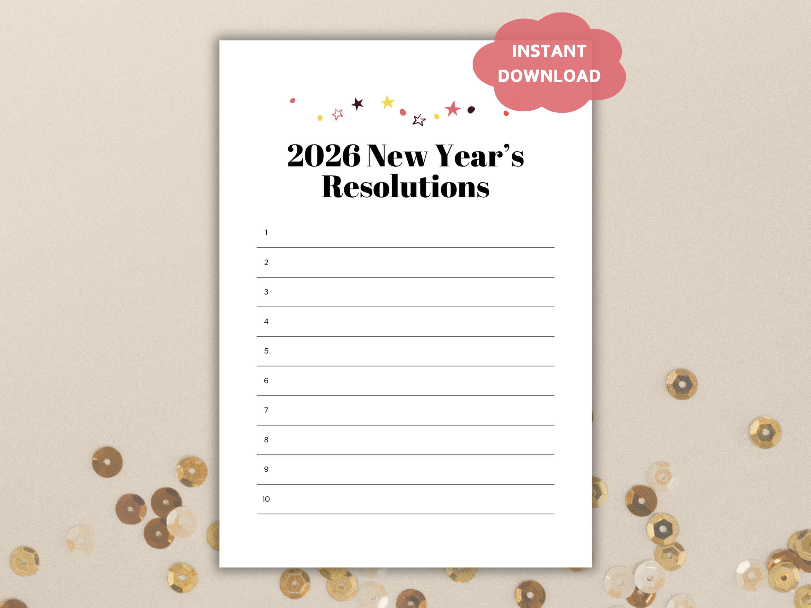 2026 new year's resolution planner printable pdf, new year goals